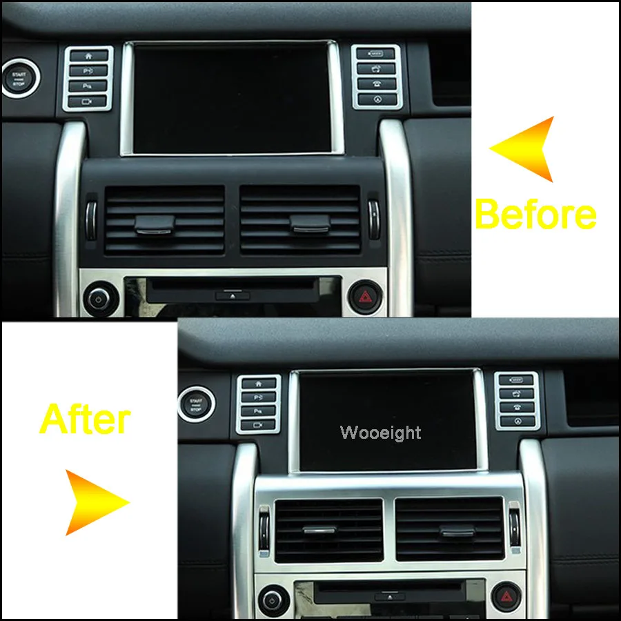 Wooeight 1Pc ABS Silver Dashboard Central Console AC Air Vent Cover Trim Fit For Land Rover Discovery Sport 2015 2016 2017-2019