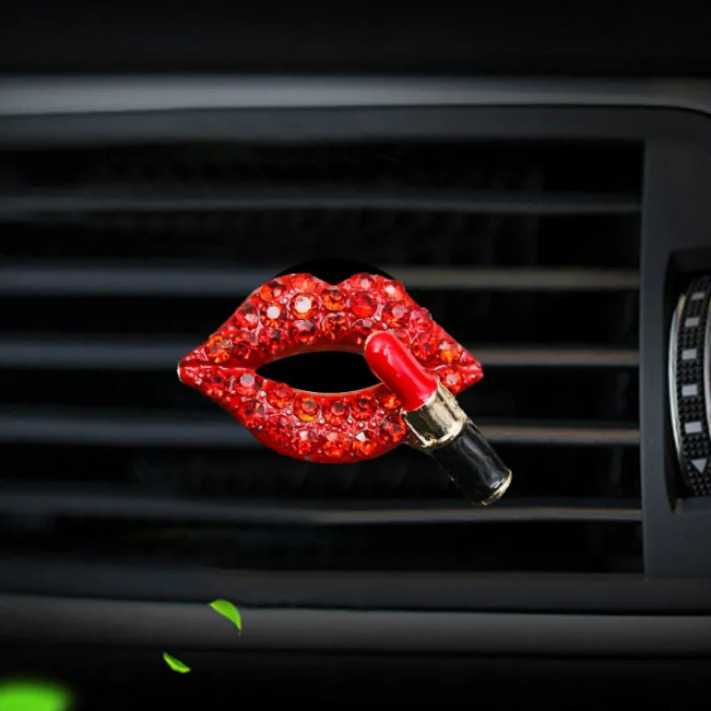 Air Freshener Diamond Car-styling Bling Sexy Lips Mouth Car Air Outlet Fragrant Perfume Clip Freshener Diffuser Gift Flavoring