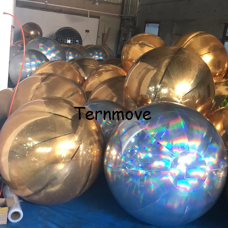 Rainbow color Party wedding Decoration giant Reflective Inflatable Mirror Balls Balloons,advertising inflatable mirror balls