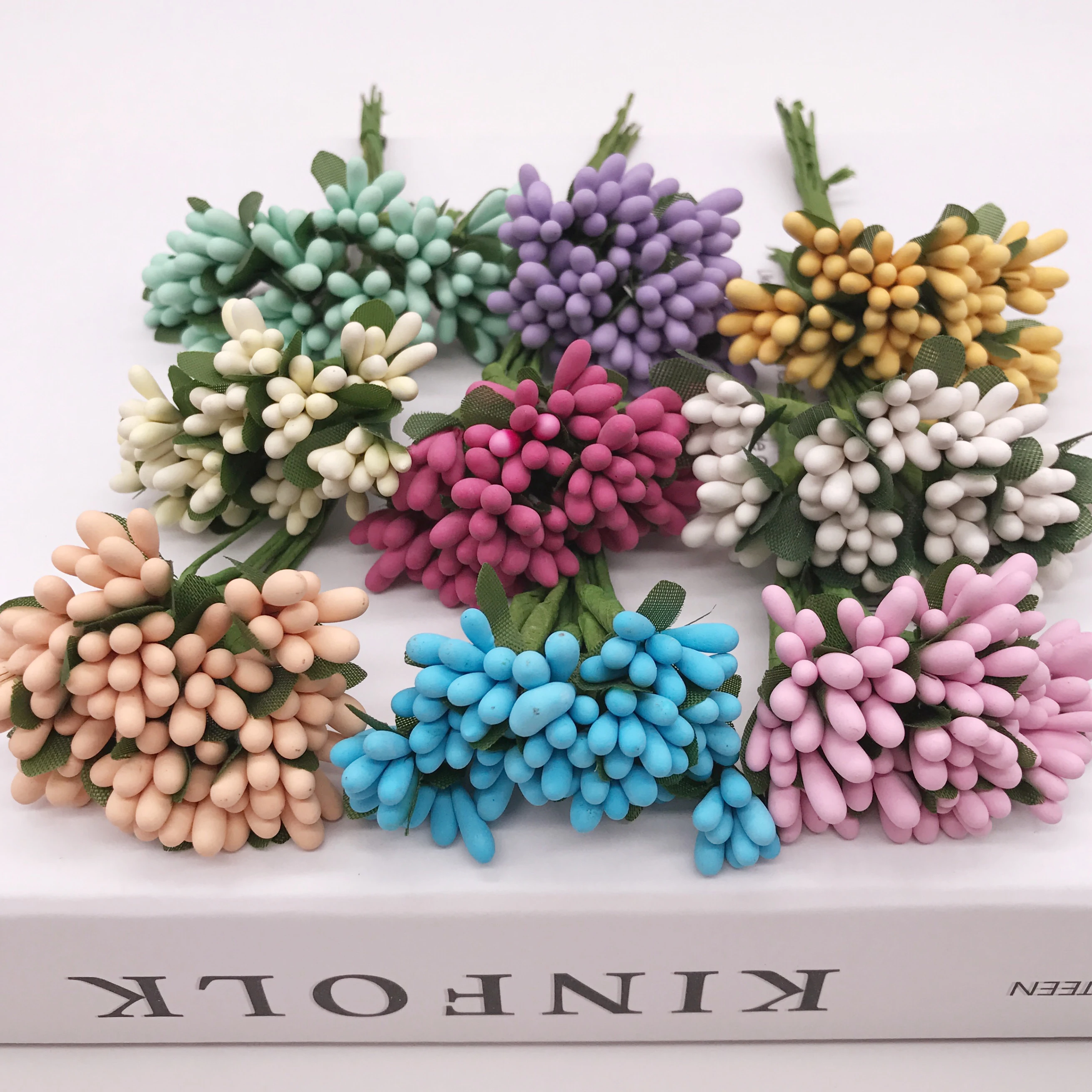 12pcs pearl Berry Artificial Stamen Flower For Wedding Home Decoration Pistil DIY wreath Scrapbooking Craft Fake Flowers