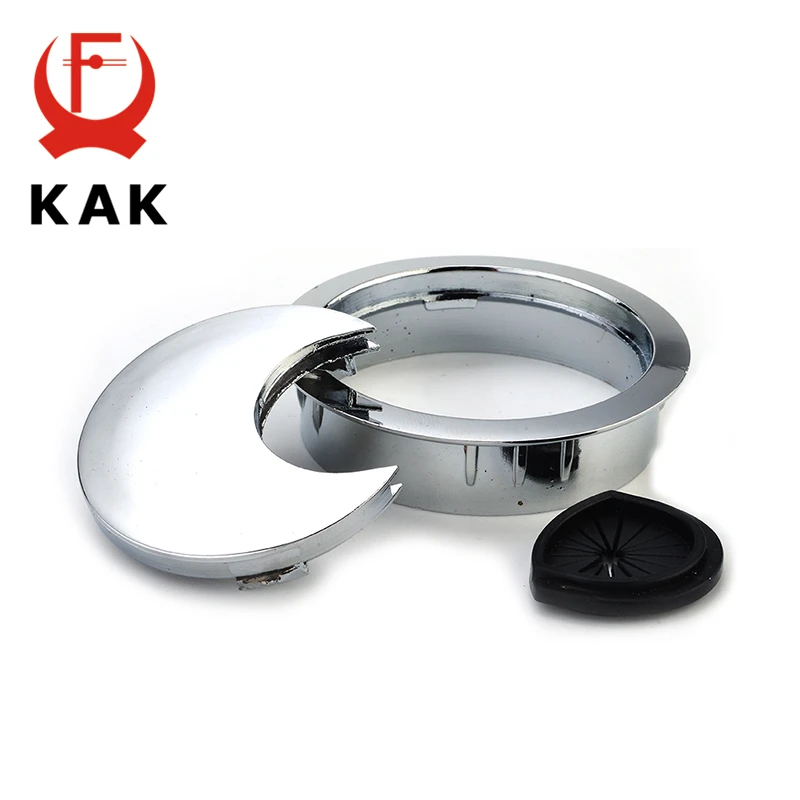 KAK Zinc Alloy Desk Wire Hole Cover Base Computer Grommet Table Cable Outlet Port Surface Line Box Organizer Furniture Hardware