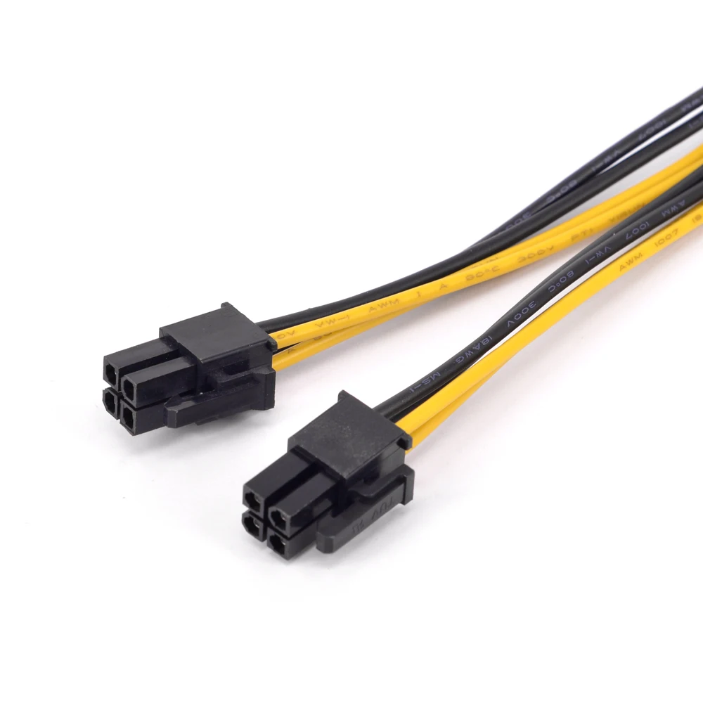 Cable de extensión de fuente de alimentación de CPU de 4 pines 18 AWG Y Splitter ATX 12V P4 puerto de alimentación hembra 1 a 2 Cable conector