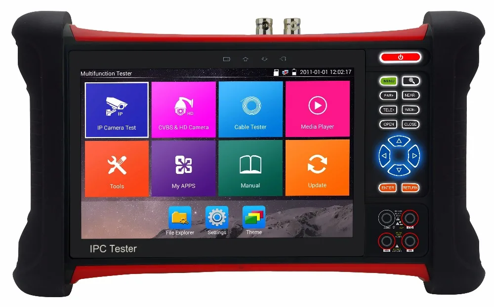 H.265 4K 8MP Camera tester TVI CVI AHD SDI CVBS IP 6 in 1 CCTV Tester with TDR, Cable tracer, Multi-meter ,Optical power meter