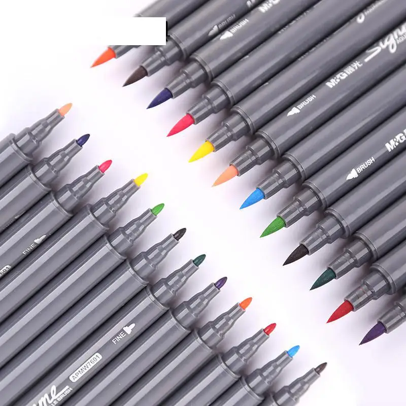 

12/18/24 Colors Art Mark Pen Stationery Water Soluble Pen Student Double Headed Color Marker Painting Fine Liner Pens Stylo