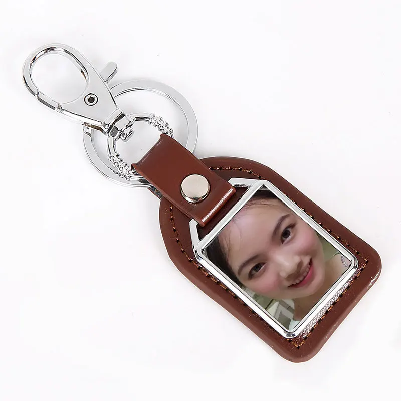 

new arrival sublimation blank pu key chains brown black rectangle key ring hot transfer printing consumable 20pieces/lot