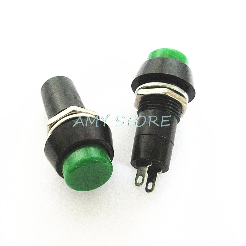 10 pièces 2Pin plastique 12mm rond bouton poussoir PBS-11A auto verrouillage verrouillage verrouillage PBS-11B momentané non-verrouillage interrupteur 3A 150V
