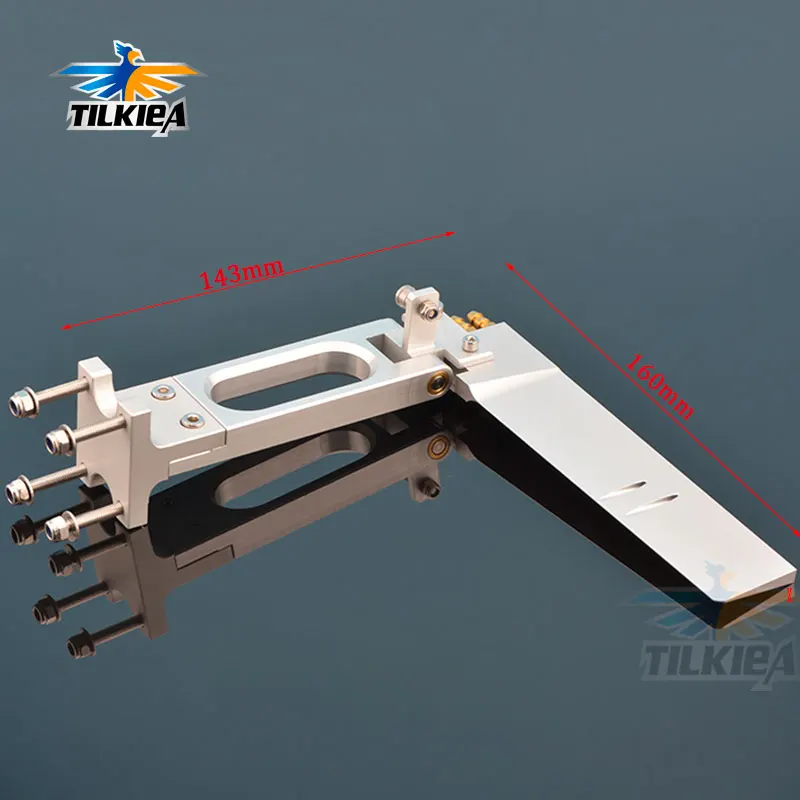 Good Quality T Type Holder CNC Aluminum Alloy 143 x160mm Rudder with Dual Water Pickup For Rc Boat