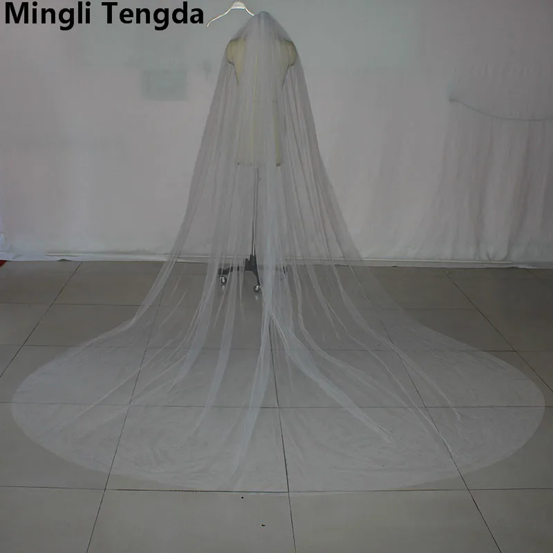 New Veu De Noiva One Layer 3 M Long Wedding Veil Velos De Novia  Bridal Veils 3 M Wide Fast Delivery Cut Edge Mingli Tengda