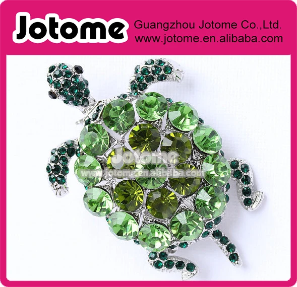 Turtle rhinestone Brooch, Crystal Green Turtle Broach Turtles Brooches,