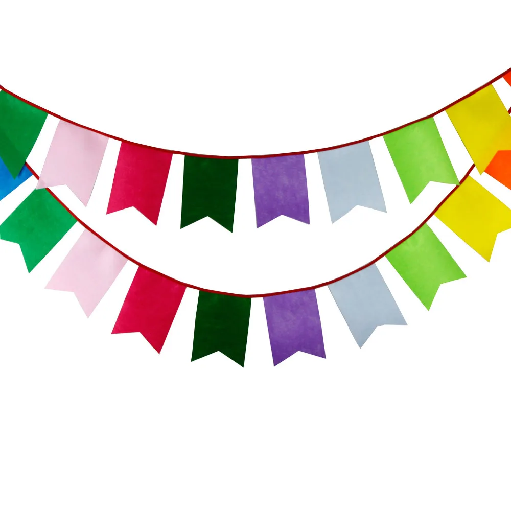 Popular Korean Bunting 12 Flags Party Bunting Felt Banners Baby Shower Birthday Bunting Garland Home Decoration image 2
