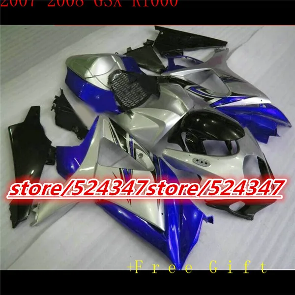 motorcycles repsol GSXR1000 K7 07 08 2007 2008 GSXR 1000 K7 07-08 black silver fairing body Hey