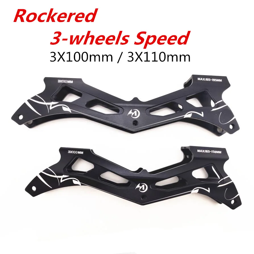 Rockered Inline Speed Skates Frame 3 Wheels Skating Base Classics Soporte 110mm 100mm FSK 150mm 165mm 195mm Mount 7075 Rock CNC