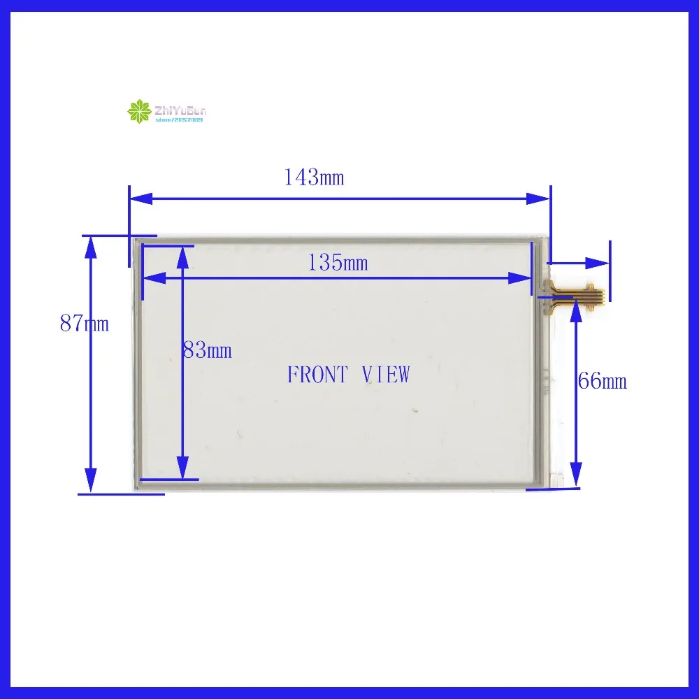 

ZhiYuSun 6Inch 143mm*87mm 4Wire Resistive TouchScreen Panel Digitizer The cable is welding type this is compatible