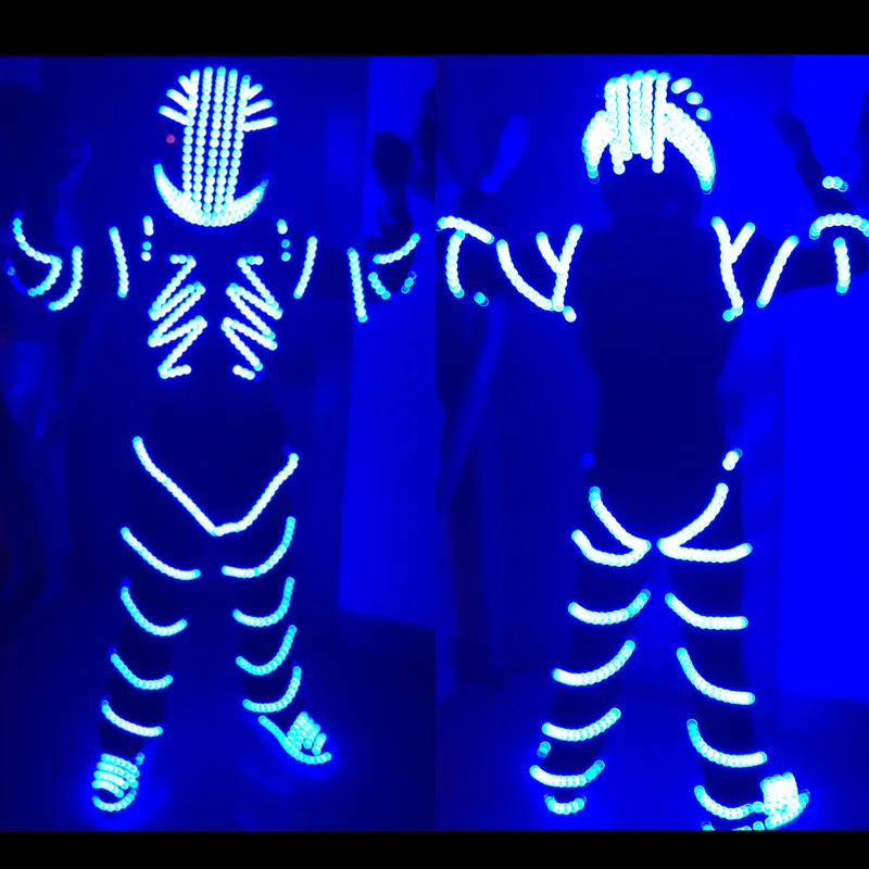 

New Design LED Dance Costume Clothing Light Suits LED Luminous David Quetta Kryoman Robot Suits Event Party Supplies