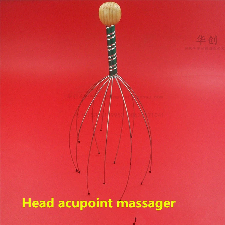 Soft stainless steel fork head scalp massage scalp acupoint massager artifact claw for scratching scratching device Help sleep