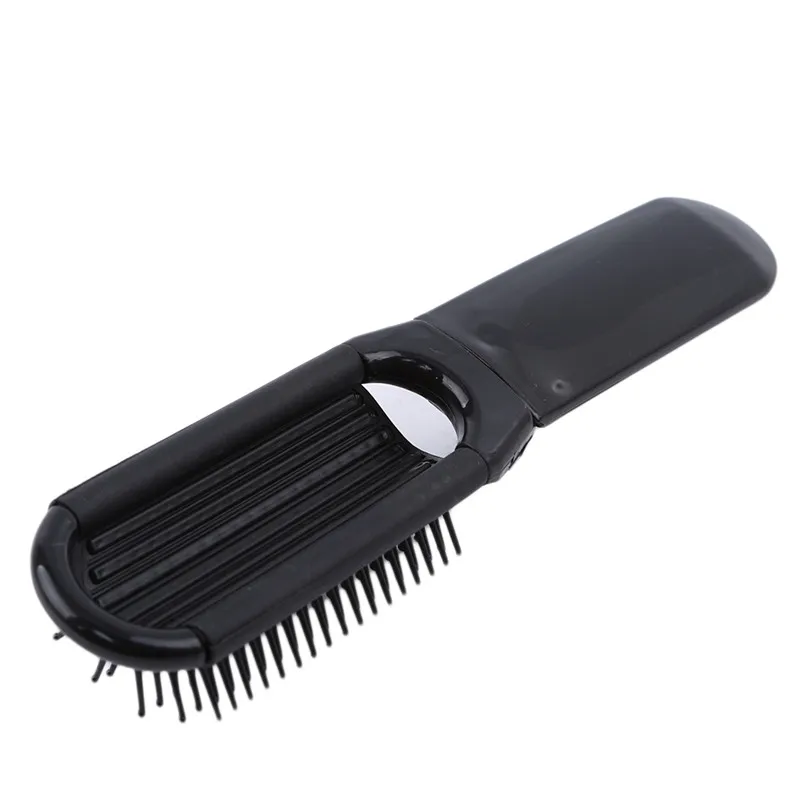 1PC Professional Travel Hair Comb Portable Folding Hair Brush With Mirror Compact Pocket Size Purse Travel Comb