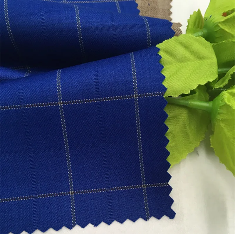 and winter clothing fashion fabric of wool and polyester thickened British Plaid suit fabric suit trousers vest DIY