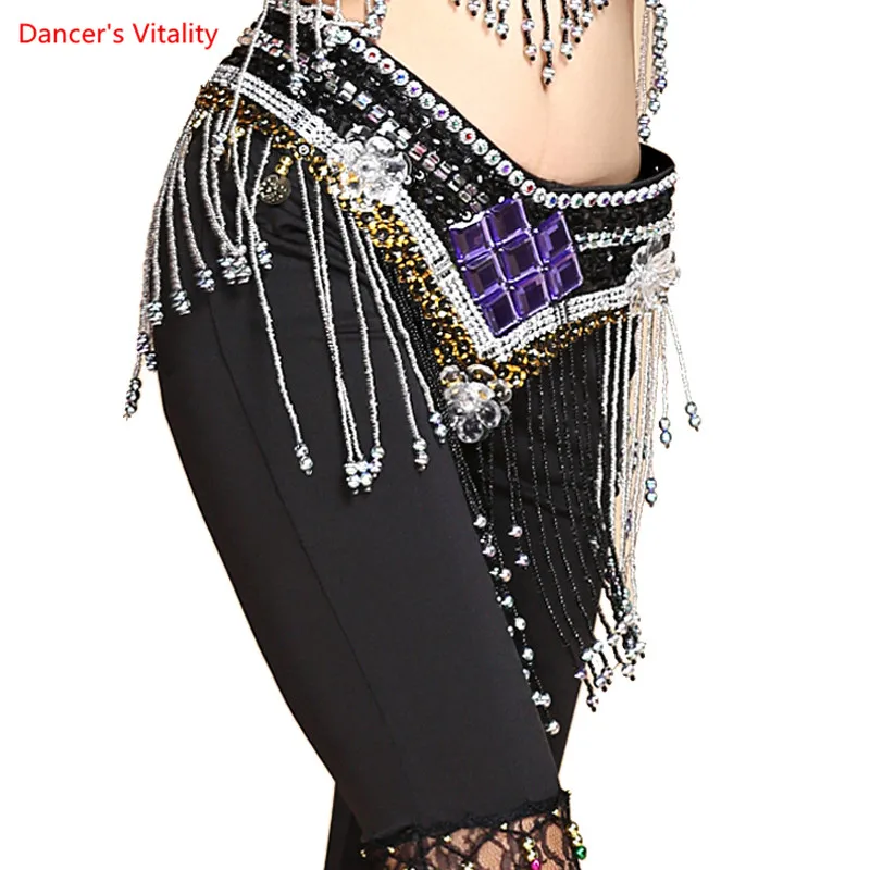 2018 New Belly Dance Coin Belt Tribal Costume Rhinestone Belt Belly Dance Waist Belt On Sale