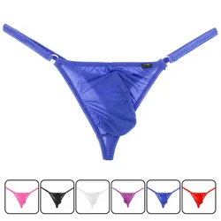 Thongs Underwear Low Waist Thong Gay Sexy Men Translucent Ice Silk G-string Free Breathing Male Smooth Ice Silk  jockstrap