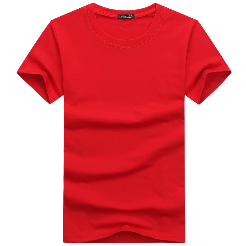 BINYUXDHot Sale high quality fashion T Shirt large size Men T-Shirt Short Sleeve Solid Casual Cotton Tee Shirt Summer Clothing