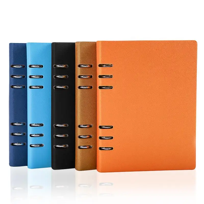 Hard Cover A5 Faux Leather Notebook Spiral Loose Leaf Note Book 2023 Planner 6 Ring Binder Office Work Stationery Gift