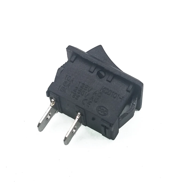 50pcs 100pcs Kcd1 21*15 mm 2PIN Boat Rocker Switch SPST Snap-in ON/OFF Position Snap 6A/250V Copper feet