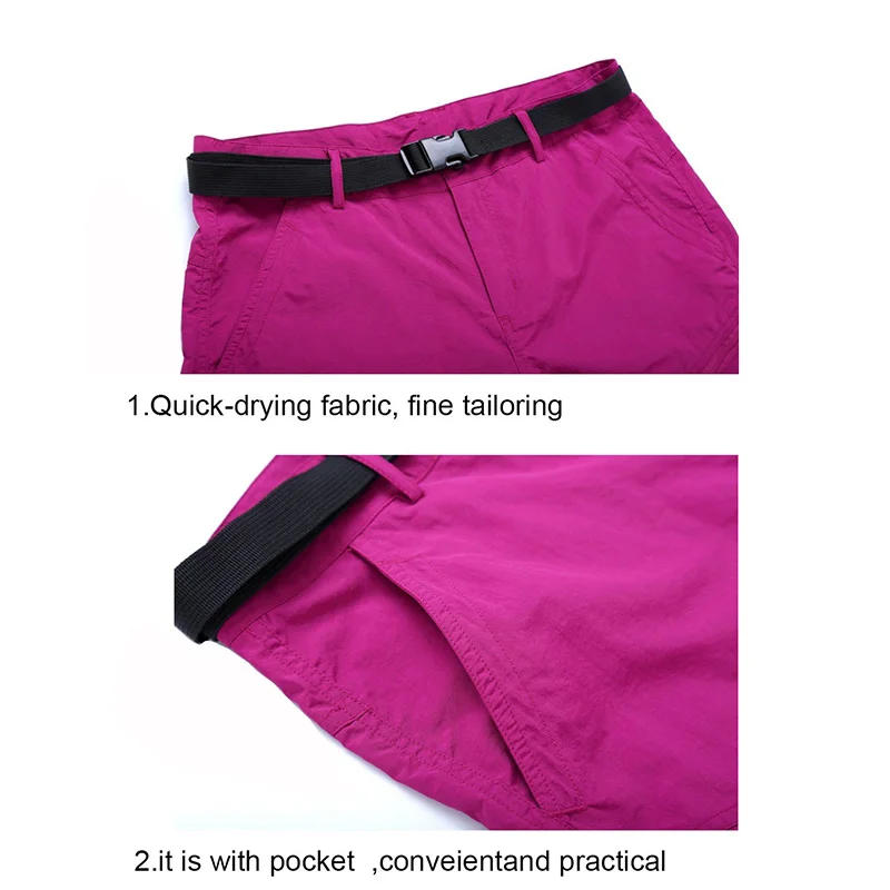 Women Quick-drying Removable Pants Hiking Pants Outdoor Trouser Fishing Trekking Pants