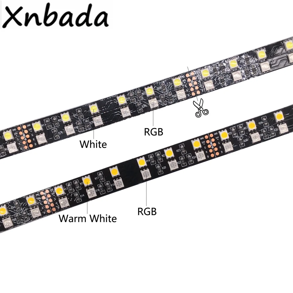 Double Row RGB LED Strip Waterproof 5050 120LEDs/m 5M DC12V 24V RGB RGBW RGBWW White Warm White LED Light Flexible Neon Tape