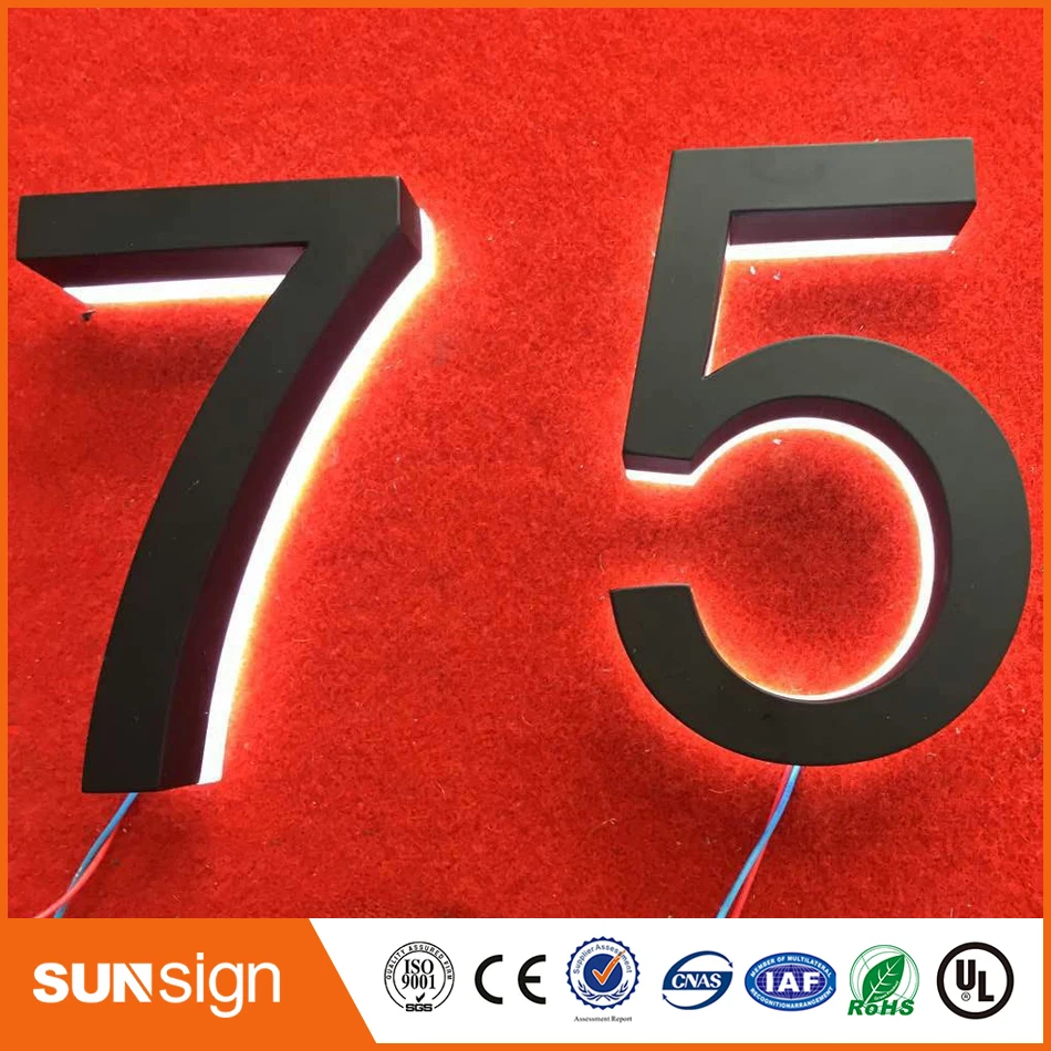H 30Cm Custom Huisnummer Acryl Led Letters Backlit Led Brief Tekenen