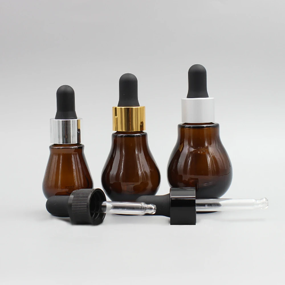 

Single Gourd Amber 10ml Empty Face Oil Dispenser Glass Bottle for Sale