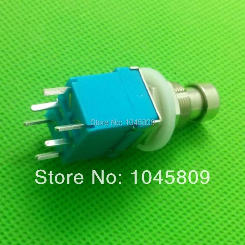 10 PCS DPDT Latching Stomp Foot Pedal Push Button 6 Pins Blue Switch  Free Shipping