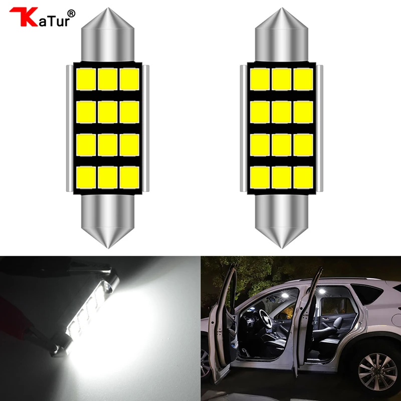 2pcs 1.72'' 41mm Festoon Light 5630 Chipsets Aluminum CanBus Error Free DE3175 DE3021 DE3022 6428 7065 LED Festoon Car Interior