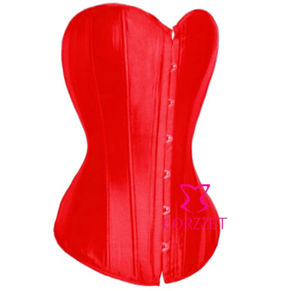 

Free Shipping Female Satin Red Corset Top Bustier Slimming Overbust Corselet Sexy Women Corsets And Bustiers Hot Body Shapers