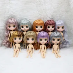 DBS-boneca nua personalizada para Blyth, 20cm, corpo e rosto, cores diferentes, cabelo colorido e gesto de mão como presente, ICY, 1, 8