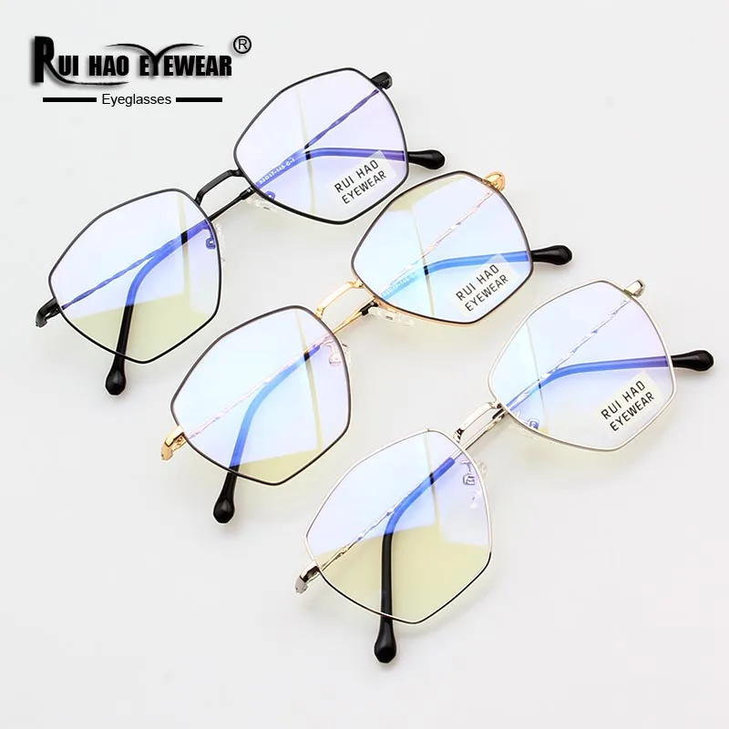 New Polygon Eyeglasses Frame Fashion Optical Glasses Unisex Design Fill Prescription Lenses Popular Alloy Spectacles Frames 9170