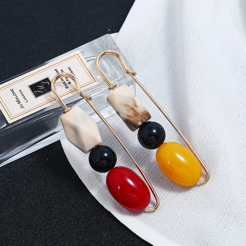 Luxury Large ABS Pearl Beads Safety Pin Brooch Clip Scarf Hat Sweater Pin