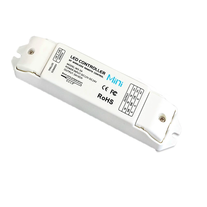 LTECH-regulador de intensidad de tira Led, DC12-24V remoto táctil RF de 2,4G, receptor de voltaje constante, 3A, 3 canales, 5A/4CH, 5050, 3528,