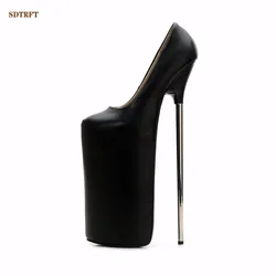 Crossdresser Più: 36-45 46 New Stiletto zapatos mujer Sexy Vestir Bombas 30 centimetri Metall sottile Absatz donne scarpe Donna Abiball pompe