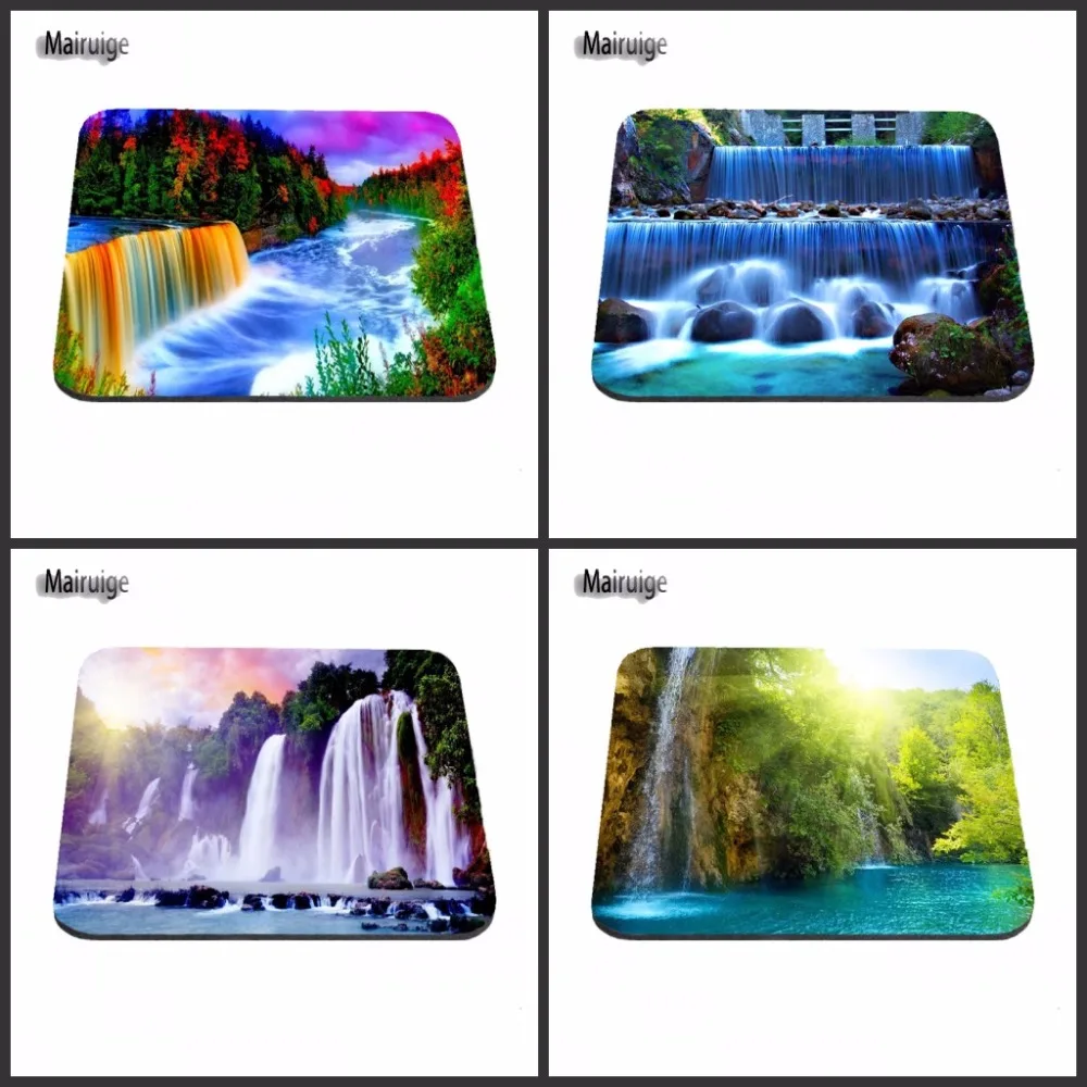 Beautiful Waterfalls In Woods Rubber Soft gaming mouse Cool Games black mouse pad  Customized Supported  18*22/25*20/29*25*2cm