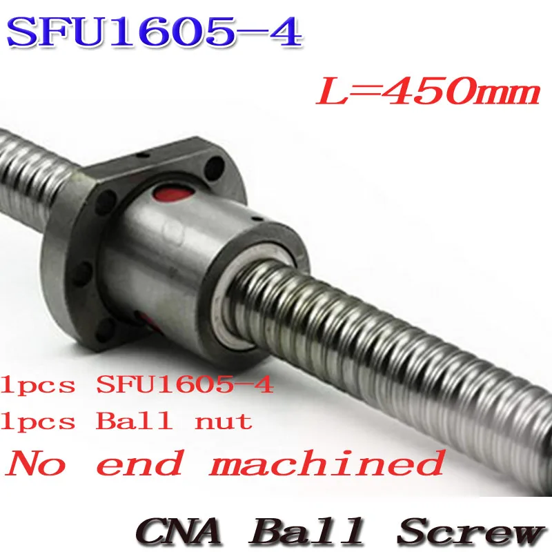 Envio Gratuito de Sfu16054 Sfu1605 450 mm Rm1605 450 mm Rolou o Parafuso da Esfera 1pc Mais 1pc Porca Bola para Sfu1605 Nenhuma Extremidade Feita à Máquina o