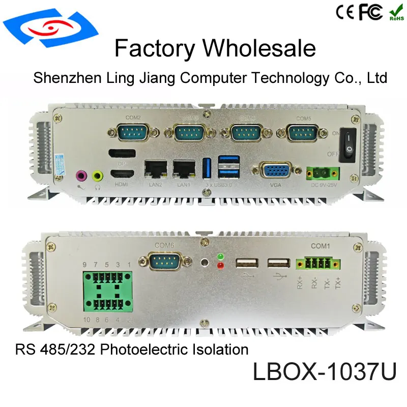 Topton Mini PC Windows 10 Intel Core I5-3337U Fanless Barebone Mini Computer 2 Lan HDMI 4 K HTPC TV Box nano Industriële Mini PC