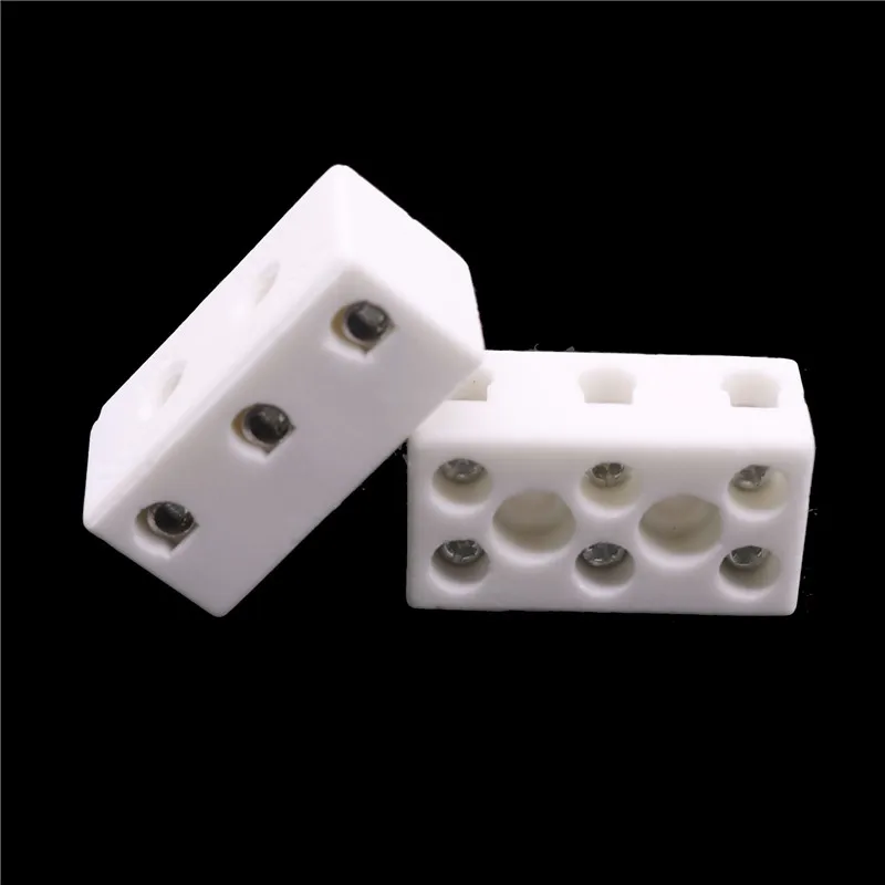 5 Pcs 10A-3 Bit Ceramic Post Terminal Blocks 425 Degrees Celsius10A 250V Electrical Equipment Connectors Terminals Connectors