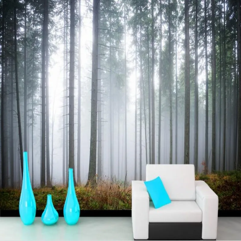 

Beibehang Custom 3D Wallpaper Forest Morning Fog Landscape Photo Home Decor 3D Living Room Bedroom Wallpaper for walls 3 d