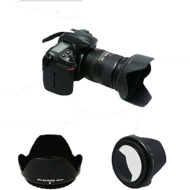 lens hood D3200 D3100 D5200 D3000 Camera Lens Hood 52mm Bayonet Fits for  nikon nikor AF-S DX 18-55mm f/3.5-5.6G VR II 52 Lens