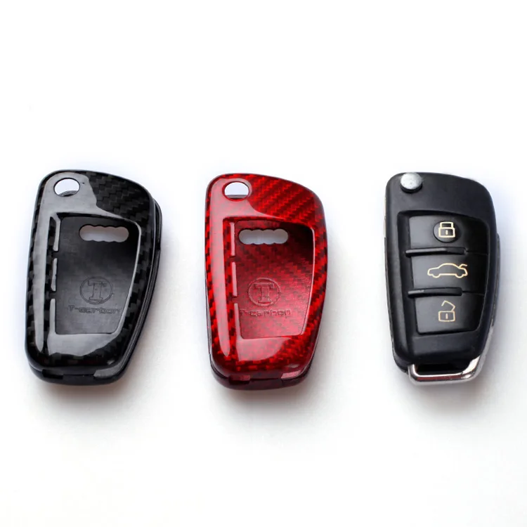 

Carbon Fiber Remote Key Case Shell Cover For Audi A1 S1 A3 S3 8P 8V RS 3 A4 B6 B7 A6 S6 C6 Q2 Q3 8U Q7 R8 TT S RS 8J Car Styling