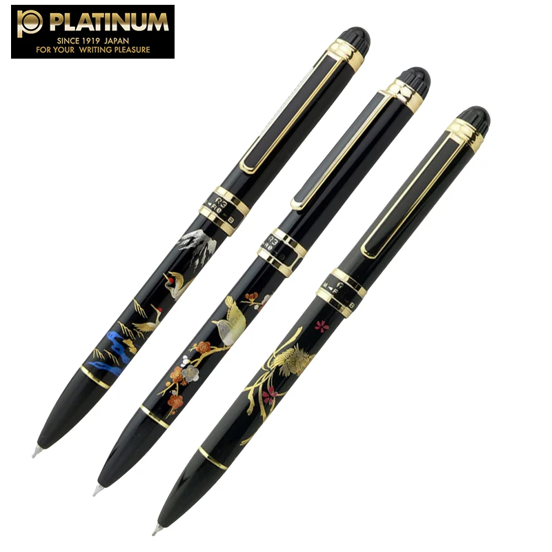 Multi-Function Automatic Pen Original Platinum Maki-e Pencil Red and Black Ballpoint Pen Stationery  MWB-5000RM