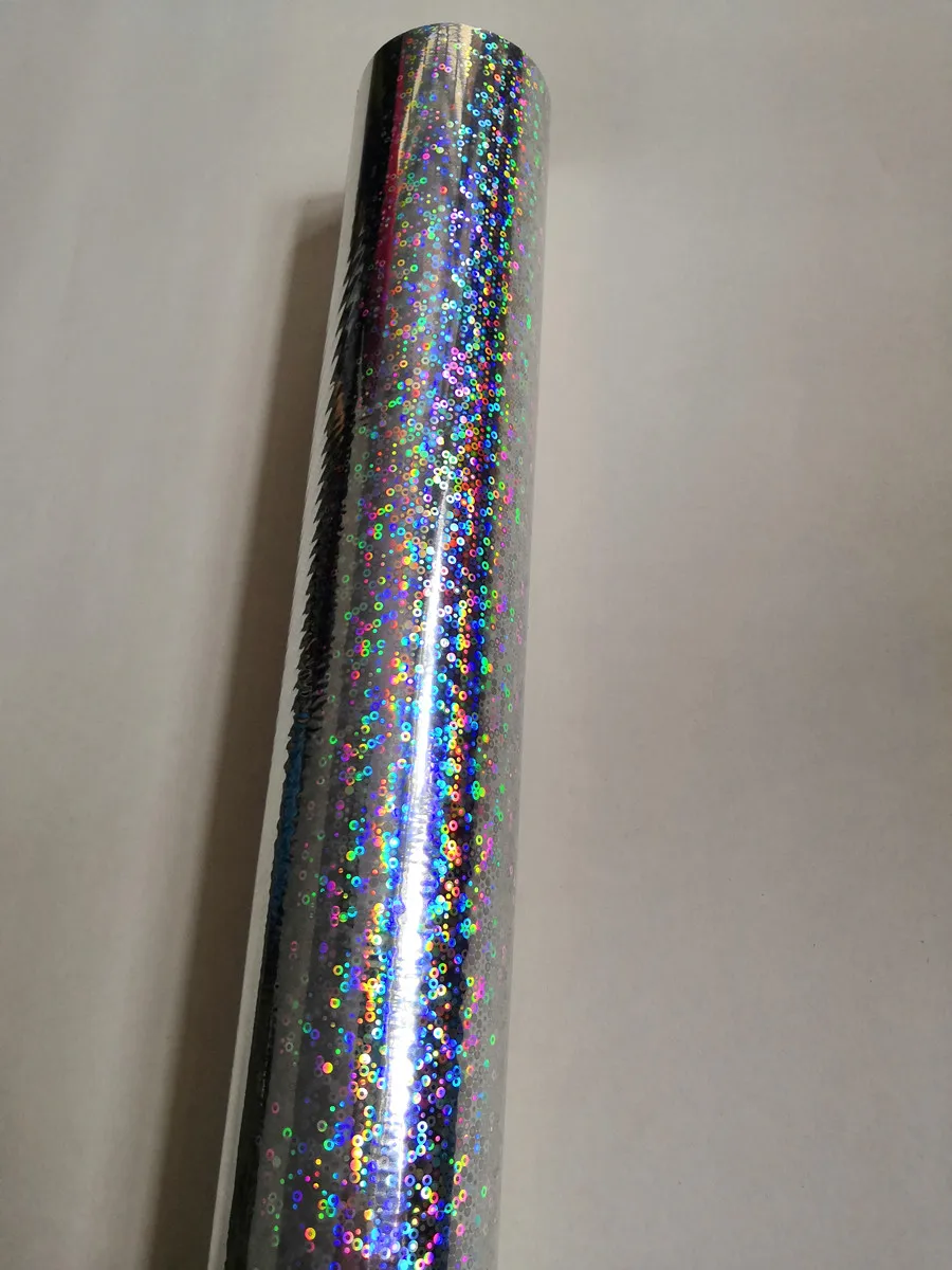 Holographic foil hot stamping foil silver small circle pattern B06 hot press on paper card labelor plastic materials 16cm x 120m