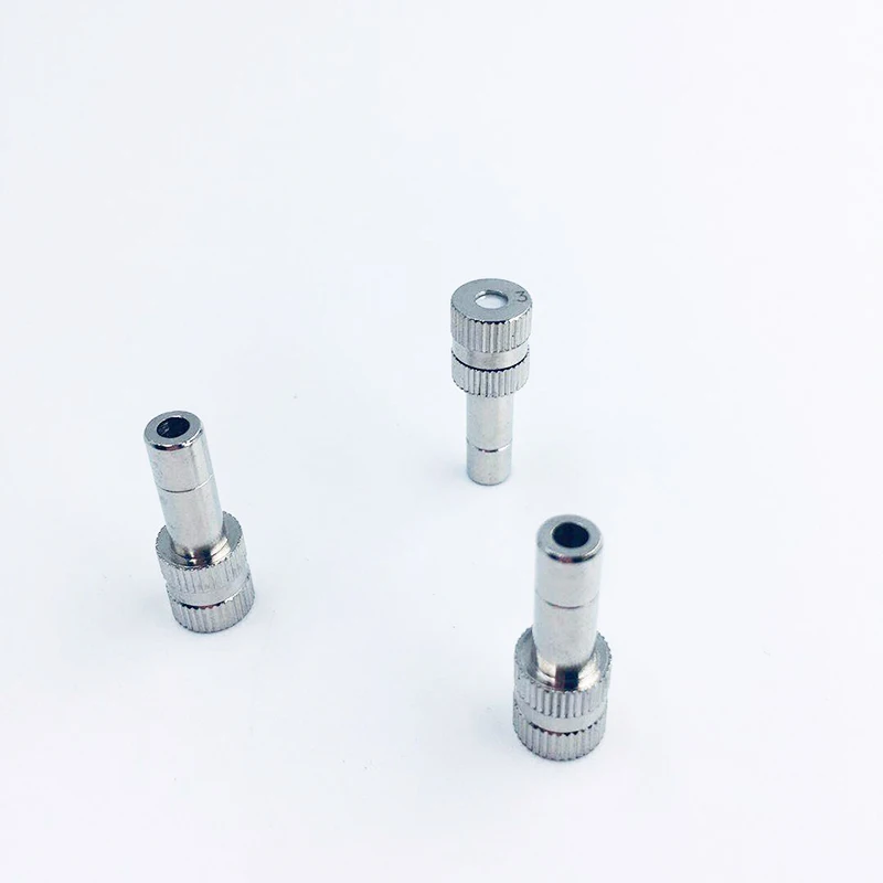 0.2-0.8mm 6MM 2-Way Quick plug connection,Stainless Steel Fog Mist Nozzle,Anti Drip fine atomizing fog misting spray nozzle