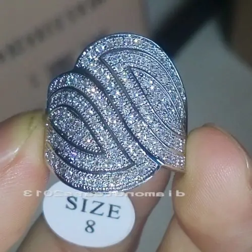 

wholesale Freeshipping Big promotion 140pcs CZ Sz6/7/8/9 Luxury Jewelry 10kt white gold filled Wedding Ring gift choucong