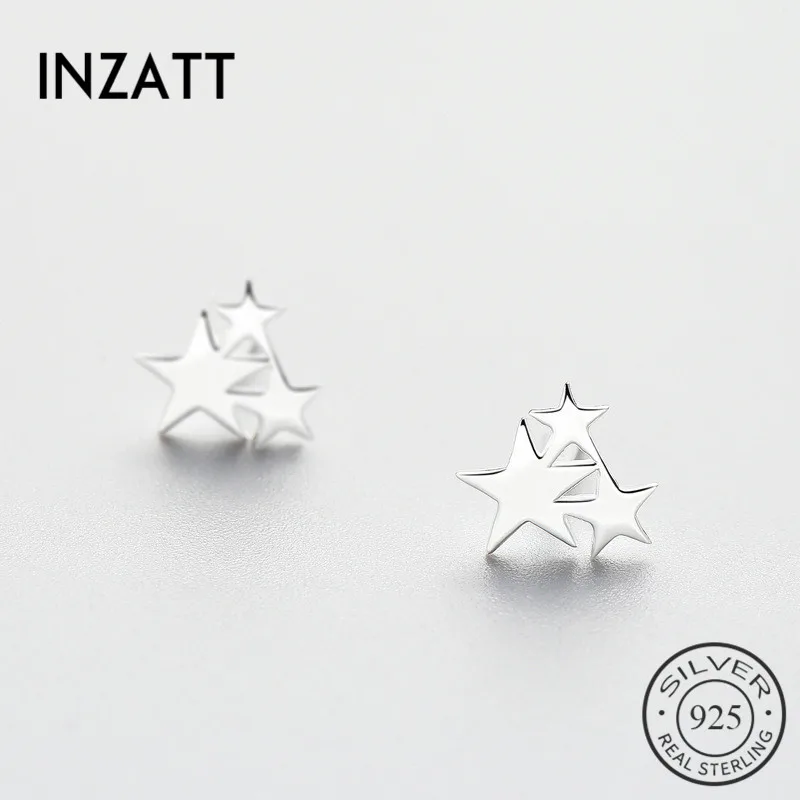 

INZATT Minimalist Real 925 Sterling Silver Star Stud Earrings Exquisited Jewelry Accessories Fashion Brincos For Women Gift